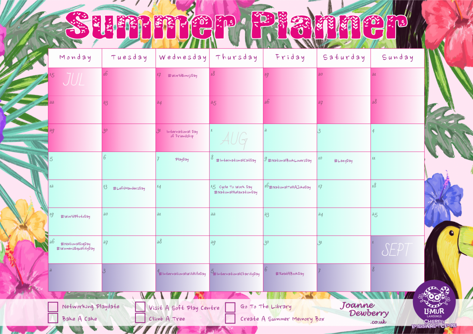 summer holiday planner 2019